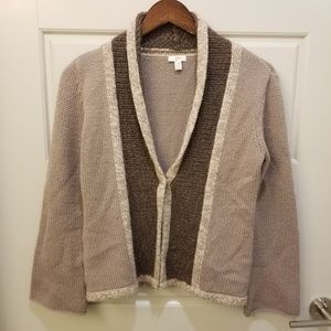 J Jill Brown XSP Wool Blend  Cardigan Sweater